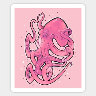 octopus pink and purple Magnet